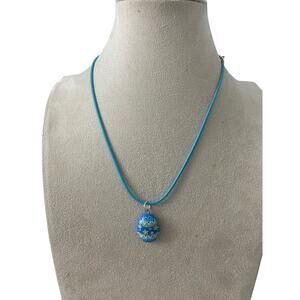 Blue Easter egg necklace